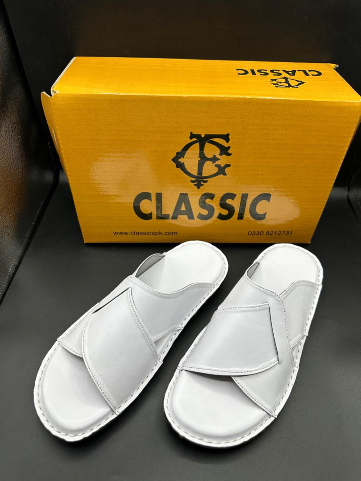 Arabic Skechers soul Handmade Slippers white  ( Soft)