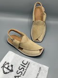Suede Handmade cream  Peshawari Chappal – Pure Leather Traditional
